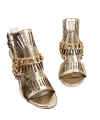 Shoecide Kadın Kokl Altın İnce Topuk Zincir Detaylı Abiye Ayakkabı 8 Cm 601
