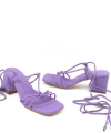 Shoecide Kadın Lila Moys İpli Alçak Topuk Sandalet
