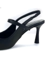 Shoecide Kadın Olvan Siyah Cilt İnce Topuk Ayakkabı Sandalet 7 Cm Topuk 608