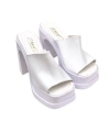 Shoecide Kadın Rekla Beyaz Yüksek Platform Terlik 15 Cm Topuk 1001