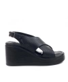Shoecide Kadın Siyah Vende Yüksek Topuk Platform Ortopedik Taban Sandalet