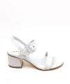 Shoecide Kadın Sony Beyaz Renkli Tokalı Sandalet Topuklu Ayakkabı