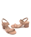 Shoecide Kadın Sony Nut Renkli Toka Detaylı Sandalettopuklu Ayakkabı