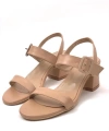 Shoecide Kadın Sony Nut Renkli Toka Detaylı Sandalettopuklu Ayakkabı