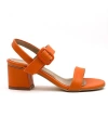 Shoecide Kadın Sony Turuncu Renkli Toka Detaylı Sandalet Topuklu Ayakkabı