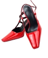 Shoecide Kadın Yojd Kırmızı Rugan Topuklu Arkası Açık Ayakkabı 8 Cm 765