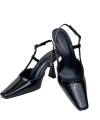 Shoecide Kadın Yojd Siyah Rugan Topuklu Arkası Açık Ayakkabı 8 Cm 765