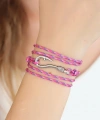 Shoecide Karışık Desenli Pembe Renk Gümüş Metal Kancalı Bayan Çoklu Bileklik