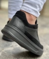 Shoecide Kb-006 Siyah Cilt Siyah Yüksek Taban Bağcıklı Günlük Erkek Ayakkabı