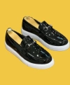 Shoecide Kb-027 Bağcıksız Siyah Rugan G Toka Günlük Klasik Erkek Ayakkabı