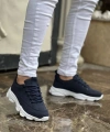 Shoecide Kb-707 Lacivert Süet Yüksek Taban Bağcıklı Günlük Erkek Ayakkabı