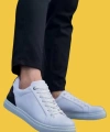 Shoecide Kb-bx1 Beyaz Siyah Cilt Detaylı Yüksek Beyaz Taban Günlük Erkek Ayakkabı