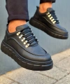 Shoecide Kb-x10 Kömür Cilt Yüksek Taban Günlük Spor Ayakkabı