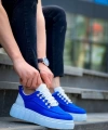 Shoecide Kb-x10 Sax Süet Beyaz Yüksek Taban Günlük Spor Ayakkabı