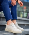 Shoecide Kb-x204 Bej Keten Bej Yüksek Taban Günlük Erkek Spor Ayakkabı