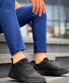 Shoecide Kb-x204 Siyah Keten Siyah Yüksek Taban Günlük Erkek Spor Ayakkabı
