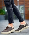 Shoecide Kb-x204 Taba Bej Keten Bej Yüksek Taban Günlük Erkek Spor Ayakkabı