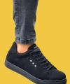 Shoecide Kb-x7 Siyah Süet Yüksek Siyah Taban Bağcıklı Günlük Erkek Ayakkabı