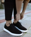 Shoecide Klasik Erkek Ayakkabı 001 Siyah Süet (beyaz Taban)