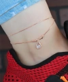 Shoecide Kristal Taşlı Rose Renk Çift Zincirli Hal Hal