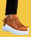Shoecide Le10 Bağcıklı Yüksek Taban İthal Süet Taba Erkek Spor Bot