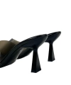 Shoecide Lux Kadın Bomm Siyah Rugan Detaylı İnce Topuk Terlik 6cm 3765