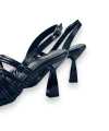 Shoecide Lux Kadın Çalç Siyah Topuklu Biyeli Bilekten Bağlamalı Sandalet 8 Cm 201
