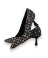 Shoecide Lux Kadın Fegt Siyah Tekstil Kumaş Malzeme Abiye Ayakkabı 5 Cm 4125