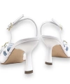 Shoecide Lux Kadın Ferga Beyaz Çift Tokalı Topuklu Ayakkabı Sandalet 7 Cm 2105