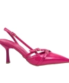 Shoecide Lux Kadın Ferga Fuşya Çift Tokalı Topuklu Ayakkabı Sandalet 7 Cm 2105