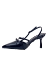 Shoecide Lux Kadın Ferga Siyah Çift Tokalı Topuklu Ayakkabı Sandalet 7 Cm 2105