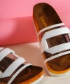 Shoecide Lux Kadın Karli Beyaz Tokalı Tek Bant Terlik&sandalet 005