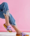 Shoecide Lux Kadın Karli Lila Tokalı Tek Bant Terlik&sandalet 005