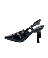 Shoecide Lux Kadın Keyt Siyah İnce Topuk 3 Tokalı Günlük Ayakkkabı 8cm 766