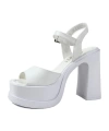 Shoecide Lux Kadın Oklam Beyaz Tek Bant Geliklink Ayakkbısı Sandalet 15 Cm Topuk 1010
