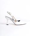 Shoecide Lux Kadın Padh Beyaz Toka Detaylı Topuklu Sivri Burun Ayakkabı 306