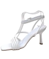 Shoecide Lux Kadın Pakj Beyaz  Biyeli Bilekten Bağlamalı Sandalet 7,5 Cm 9904