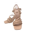Shoecide Lux Kadın Pakj Nut Biyeli Bilekten Bağlamalı Sandalet 7,5 Cm 9904