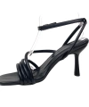 Shoecide Lux Kadın Pakj Siyah Biyeli Bilekten Bağlamalı Sandalet 7,5 Cm 9904