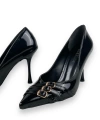 Shoecide Lux Kadın Recs Siyah 3 Bantlı Sivri Burun İnce Topuk Stiletto 9 Cm 2222