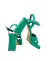 Shoecide Lux Kadın Rosd Yeşil Tek Platform Yüksek Topuk Çapraz Bantlı Ayakkabı Sandalet 10 Cm 3502