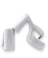 Shoecide Lux Kadın Salda Beyaz Parmak Arası Platform Terlik 15 Cm 1030
