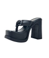 Shoecide Lux Kadın Salda Siyah Parmak Arası Platform Terlik 15 Cm 1030
