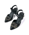 Shoecide Lux Kadın Sare Siyah Bilekten Bağlamalı Topuklu Ayakkabı Babet