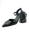 Shoecide Lux Kadın Sare Siyah Bilekten Bağlamalı Topuklu Ayakkabı Babet