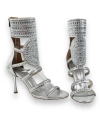 Shoecide Lux Kadın Tukl Gümüş Taşlı Fermuarlı İnce Topuklu Ayakkabı 9 Cm 1001