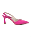Shoecide Lux Kadın Ukla Fuşya Cilt Taş Detaylı Ayakkabı Sandalet 7 Cm 705