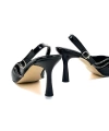 Shoecide Lux Kadın Ukla Siyah Rugan Taş Detaylı Ayakkabı Sandalet 7 Cm 705