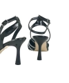 Shoecide Lux Kadın Uyha Siyah Sivri Burun 3 Bant Taş Detaylı Abiye Ayakkabı 7,5 Cm 702