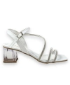 Shoecide Lux Kadın Yens Beyaz Cilt Alçak Şeffaf Topuk Taşlı Sandalet 5 Cm 207